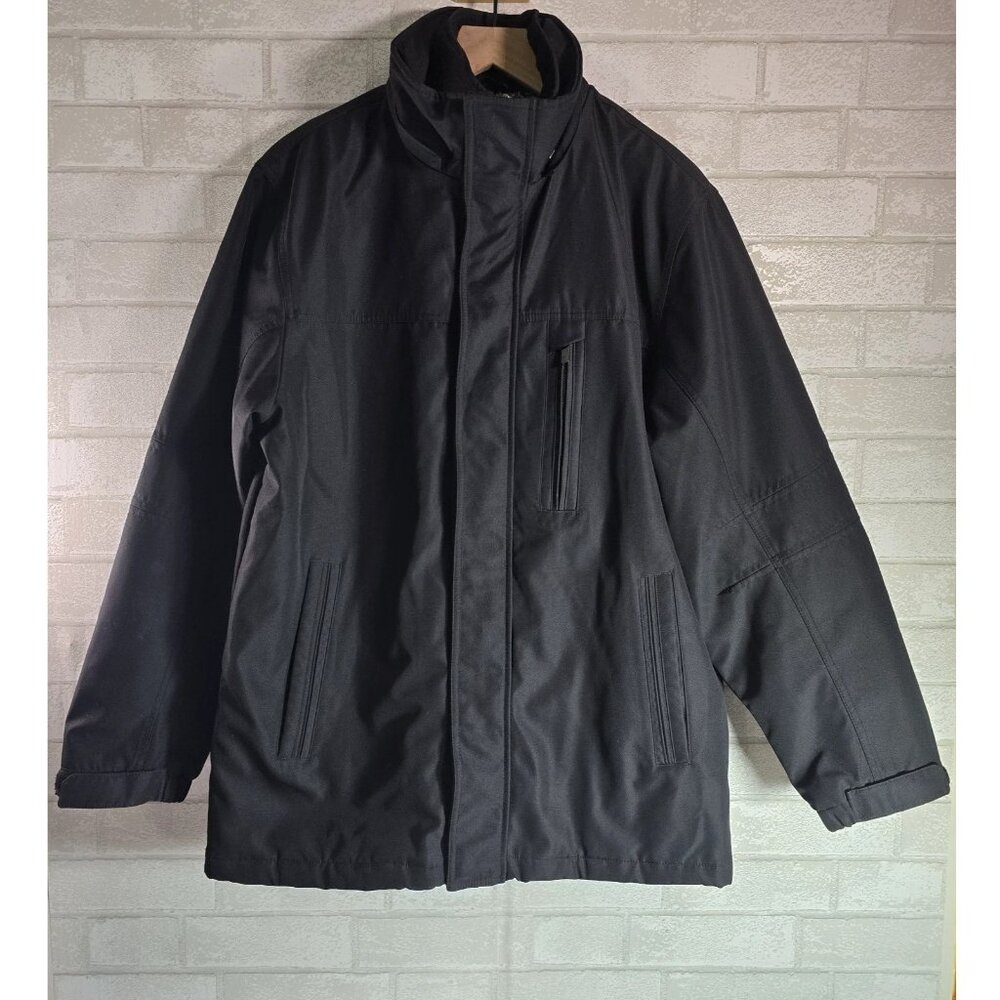 Weatherproof Men's Black Winter Jacket Classic Double Layer Fleece Collar Size M